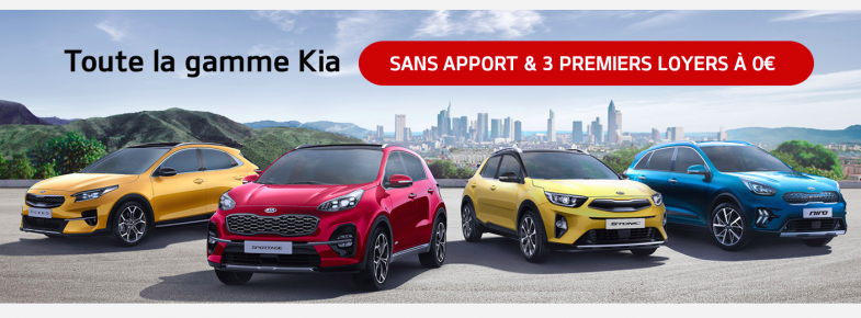 Kia offre les trois premiers loyers sur tous les VN en stock