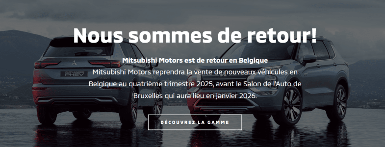 Mitsubishi annonce son retour sur le marché belge